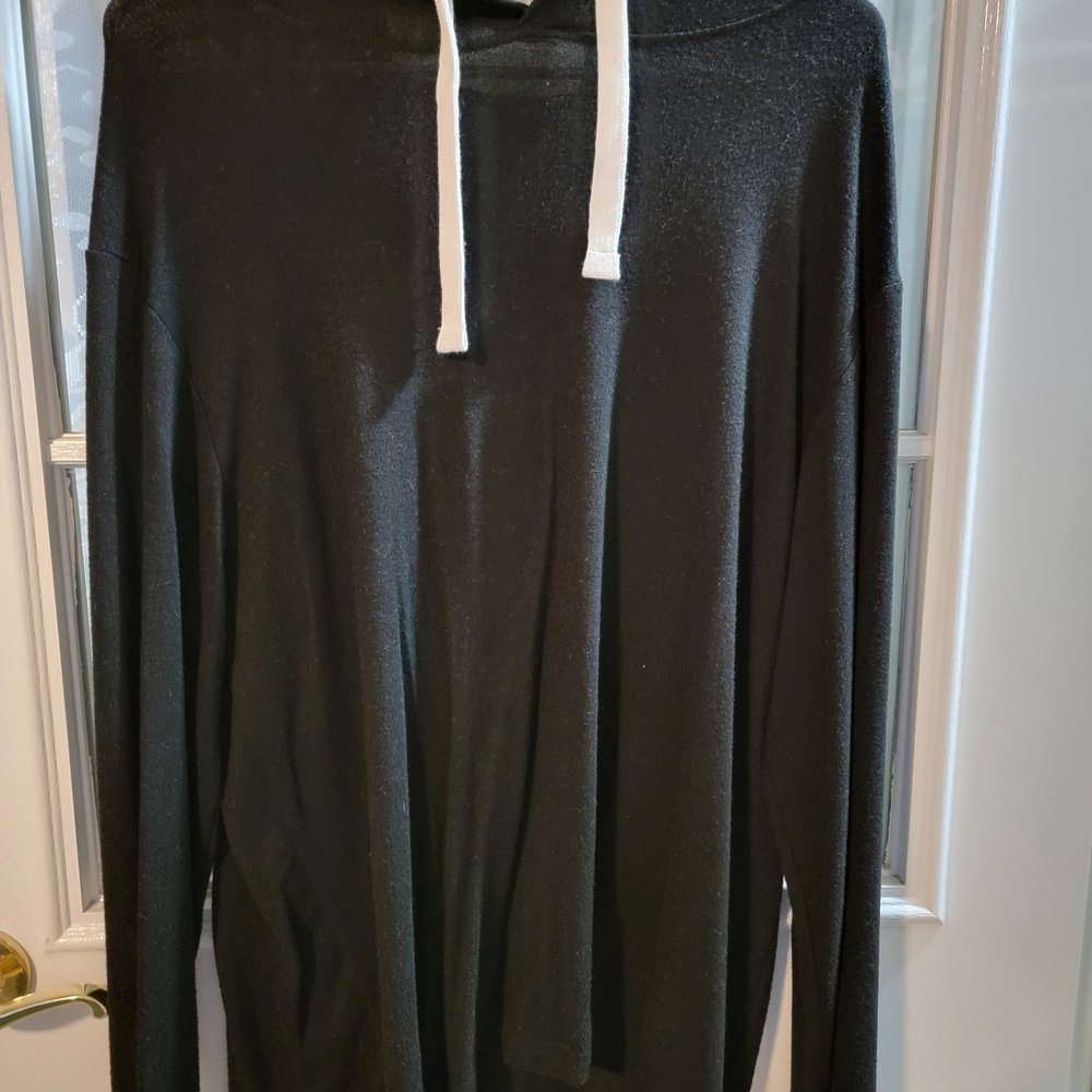 ZYIA Black Hoodie with White Drawstrings